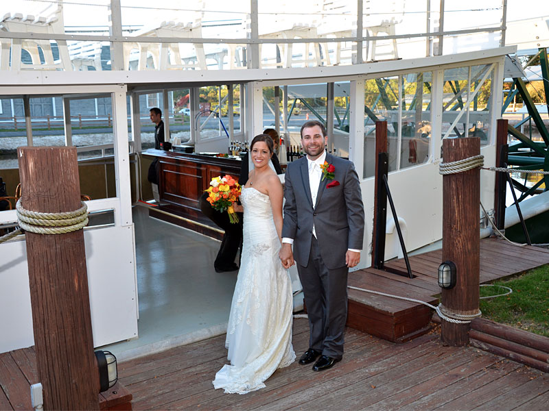 Wedding Couple in front of boat