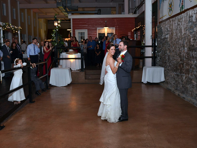 Bride and Groom Dancing At Lockport Canalside