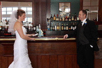 Bride and Groom at Veranda Bar